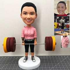 Custom Weightlifting Bobblehead, Personalized Weight Lifter Bobblehead, Personalized Hercules Bobblehead, Custom Champion Figurine