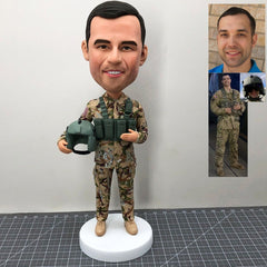 Custom Pilot Bobblehead Free Shipping, Personalized Air Force Bobblehead, Personalized Commander Bobblehead, Custom Soldier Bobblehead