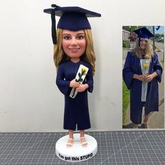 Custom Graduate Bobbleheads, Personalized Master Bobblehead, Custom PhD Bobbleheads, Gifts For Phd Graduate, Medical School Graduates Gifts