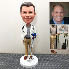 Personalized Medical PhD Figurine, Custom Medical Scientist Bobblehead, Custom Chief Physician Figure Of Yourself, Custom Doctor Bobblehead