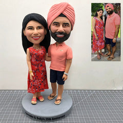 Personalized Indian Couple Bobbleheads, Custom India Bobblehead, Custom Couple Bobbleheads, Custom Sweetheart Figures Of Yourself