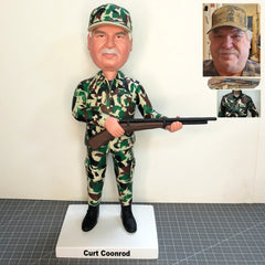 Custom Soldier Bobbleheads, Custom Officer Bobbleheads, Custom Chief Bobbleheads With Gun