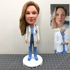 Custom Female Doctor Bobblehead, Personalized Female Doctor Statues, Custom Female Dentist Bobbleheads