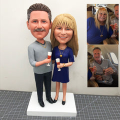 Custom Mom and Dad Bobbleheads For Parents, Custom Couple Bobbleheads Unique Gifts, Custom Wedding Cake Toppers Anniversary Gifts For Couple