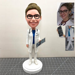 Personal Doctor Bobbleheads, Custom Figures Of Yourself, Doctors Funny Birthday Gifts, Custom Female Doctor Bobblehead