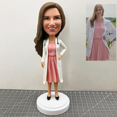 Custom Female Doctor Bobblehead Sculpt Yourself, Custom Doctors Figurines Bobbleheads, Custom Bobblehead Christmas Presents For Doctors