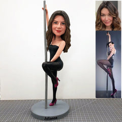 Custom Girl Dancer Bobblehead, Personalized Pole Dancing Figurine, Custom Women Dancer Bobblehead As Unique Gift, Custom Pipe Dance Figurine