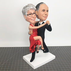 Custom Couple Bobbleheads Dancing, Parent Bobbleheads, Custom Couple Figurines, Statues For Couple, Custom Sculpture, Custom Wax Figure