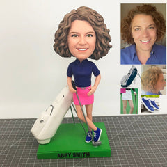 Custom Golf Bobbleheads, Custom Golfer Figurines For Wife, Personalized Statues Golf Gifts, Custom Golfer Sculpture, Custom Golf Wax Figure