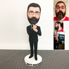 Custom Bobblehead As Boss Day Gifts, Father Day Gifts Custom Groomsmen Bobbleheads, Groom Bobblehead Custom Wedding Cake Toppers Figurines