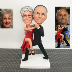 Custom Couple Bobbleheads Dancing, Parent Bobbleheads, Custom Couple Figurines, Statues For Couple, Custom Sculpture, Custom Wax Figure