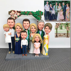 Custom Family Bobbleheads From Photos, Custom Bobbleheads Kids And Parents Family, Personalized Group Family Bobbleheads