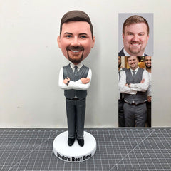 Custom Suit Figurines, Custom Business Bobbleheads, Personalized Statue Figurines For Birthday, Anniversary, Parents, Friends, Boss