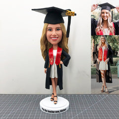 Customized Graduation Bobbleheads Figurine, Custom PhD Bobblehead, Custom Master Figurines Bobbleheads, Personalized Students Bobblehead