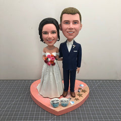 Custom Couple Bobbleheads, Personalized Wedding Figurines, Custom Wedding Sculptures Anniversary Gifts, Custom Wedding Cake Toppers