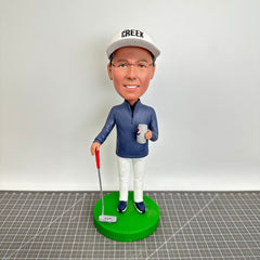 Custom Golf Bobbleheads, Personalized Golfer Figurines, Custom Father Sculptures, Personalized Boss Bobblehead, Custom Grandpa Bobblehead