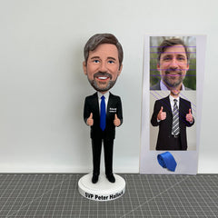 Custom Businessman Bobbleheads Thumbs Up, Custom Boss Bobbleheads, Custom Groom Figurines, Custom Entrepreneur Statues As Unique Gifts