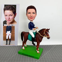 Custom Riding People Bobbleheads, Custom Show Jousting Bobblehead, Custom Wife Figurines On Horses, Custom Girlfriend Figurine Riding Horses