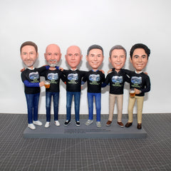 Custom League Construction Bobbleheads, Custom Business Collaboration Figurines, Custom Bobbleheads Group Over 6 people