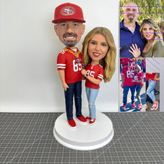 Custom Baseball Couple Bobbleheads, Custom Baseball Bobbleheads, Custom Double Figurines, Custom Couple Sculptures Christmas Gifts