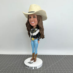 Custom Cosplay Cowboy Bobbleheads, Personalized Matador Girl Figurine, Custom Daughter Figurines, Custom Boxing Gold Belt Bobbleheads