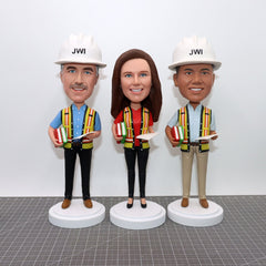 Custom 3 People Group Purchase Bobbleheads, Custom Company Employee Group Figurines, Custom Multi-Person Bobbleheads 3 Different Statues