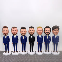 Custom Groomsmen Group Bobbleheads, Custom 4 - 10 Employee Group Figurines, Custom Groomsmen Gifts Only 4 Or More People Can Place An Order