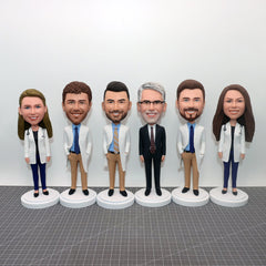 Custom Different Bobbleheads Over 15 People, Custom Hospital Group Figurines, Custom Group Member Bobbleheads, Custom Staff Statues