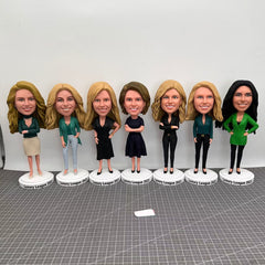 Custom Different Bobbleheads For More Than 30 People, Custom Group Figurines, Custom Class Reunion Bobbleheads, Corporate Employee Statues