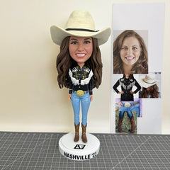 Custom Cosplay Cowboy Bobbleheads, Personalized Matador Girl Figurine, Custom Daughter Figurines, Custom Boxing Gold Belt Bobbleheads