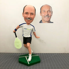 Custom Badminton Bobblehead, Custom Tennis Bobblehead As Birthday Gift, Custom Table Tennis Figurines, Custom Athlete Statues