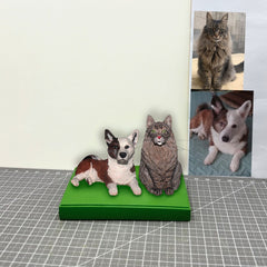 Custom Dog And Cat Wedding Cake Topper, 2 Pet Bobbleheads, Pets Birthday Cake Topper, Cat And Dog Cake Topper Figurines, Pet Cake Topper