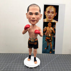 Custom Boxer Bobblehead, Custom Boxing Coach Bobblehead, Custom Boxing Belt Bobblehead, Custom Sanda Player Bobbleheads