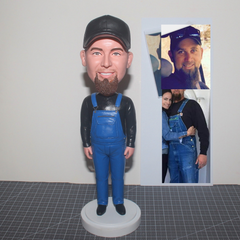 Custom Jeans Bobbleheads Beard Man, Custom Casual Bobblehead , Bobbleheads As Personalized Unique Gifts for Birthday, Wedding, Anniversary