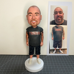 Custom Man Bobbleheads Wear a Casual T-shirt, Christmas Gift For Boyfriend, Cool Gifts for Men, Romantic Gifts for Him