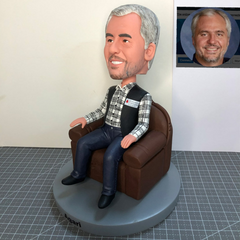 Custom Father Bobbleheads Old Man Sitting On The Sofa, Unique Father's Day Gifts, Boss's Day Gifts, Personalised Gifts For Men