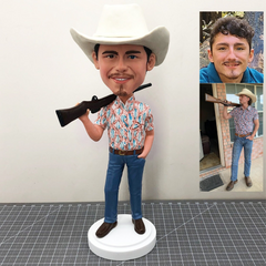 Custom Cowboy Bobblehead, Custom Hunter Bobblehead, Personal Shotgun Figurine, Custom Boyfriend Bobblehead