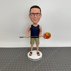 Custom Chef Bobbleheads, Personalized Pancake Figurines, Custom Father Cooks Sculptures, Personalized Chef Figure, Custom Master Bobblehead