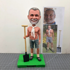 Custom Farmer Bobbleheads, Custom Father Figurine As Father's Day Gift, Custom Grandpa Figurines Are Working, Custom Working Bobbleheads